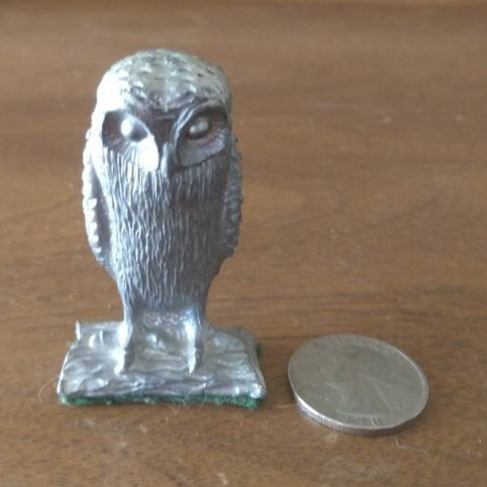 Pewter Miniature Sculpture Mini Owl Figurines Paperweights Etsy