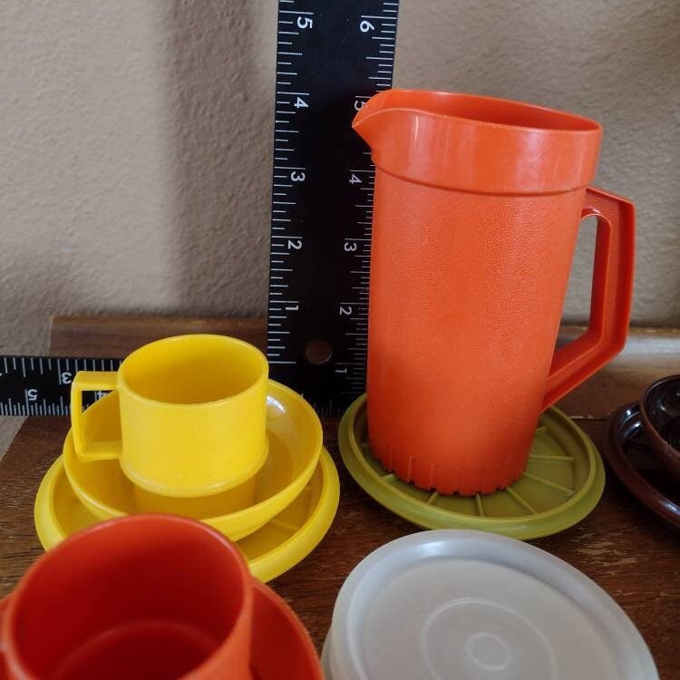 Miniature Toys Vintage Tupperware Toy Dishes Kids Dinnerware Pitcher