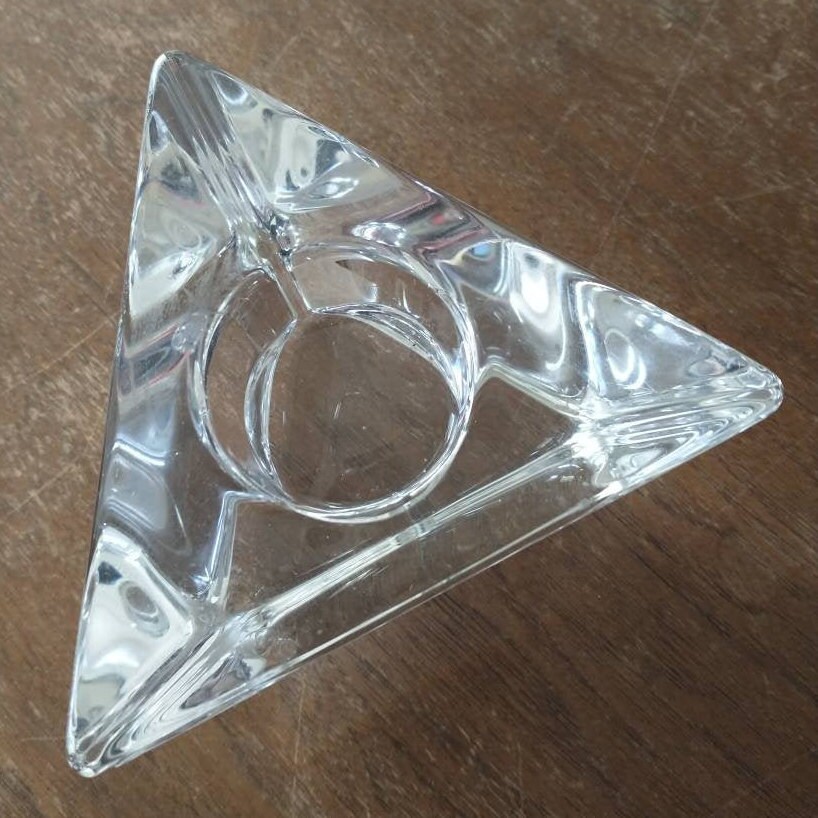 Vintage Orrefors Crystal Triangle Votive Candle Holder Signed Etsy