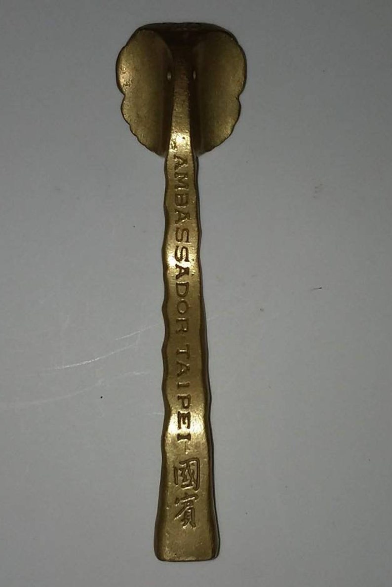 Vintage Brass Ambassador Taipei Hotel Room Key Bronze Wax Stamp