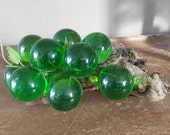 Vintage Large Green Lucite Grapes Driftwood Medallions Cluster Table Centerpiece Classic Decor Retro Accent Collectible Gift