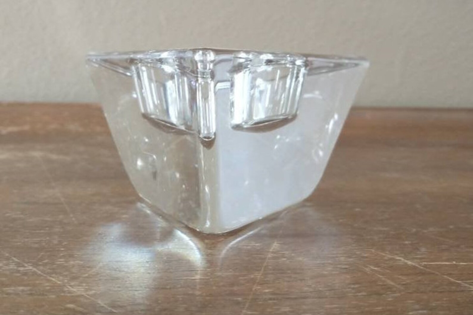 Vintage Orrefors Crystal Triangle Votive Candle Holder Signed Etsy