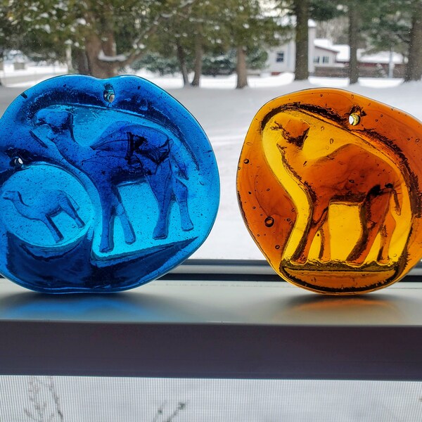 Pressed Glass Suncatcher Etsy