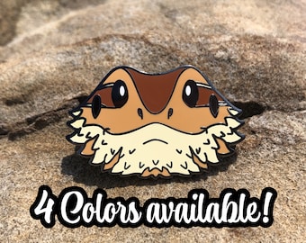 Bearded Dragon Lizard Hard Enamel Pin - Reptile Exotic Pet Themed Lapel Pin - 1.5 inch