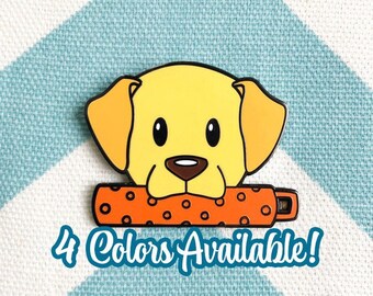 Labrador Retriever Dog - Hard Enamel Pin (Yellow, Black, Chocolate, Silver)