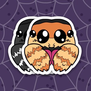 Regal Jumping Spider Vinyl Sticker - Waterproof Exotic Pet Sticker - Laptop Sticker
