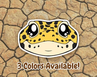 Leopard Gecko Lizard Laminated Vinyl Sticker - Exotic Pet laptop decal