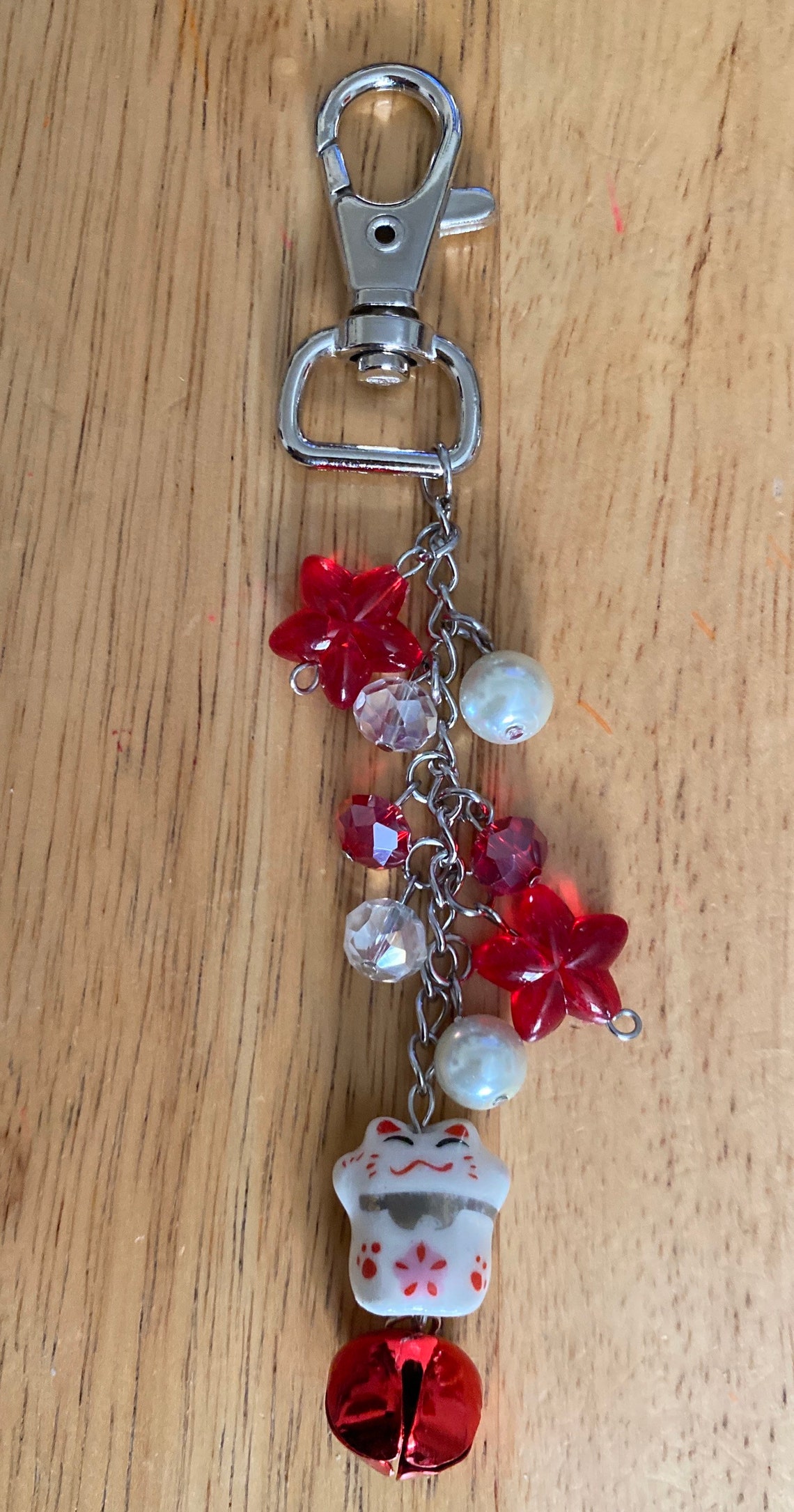 Maneki Neko keychainkawaii keychain Japanese keychain cute Etsy