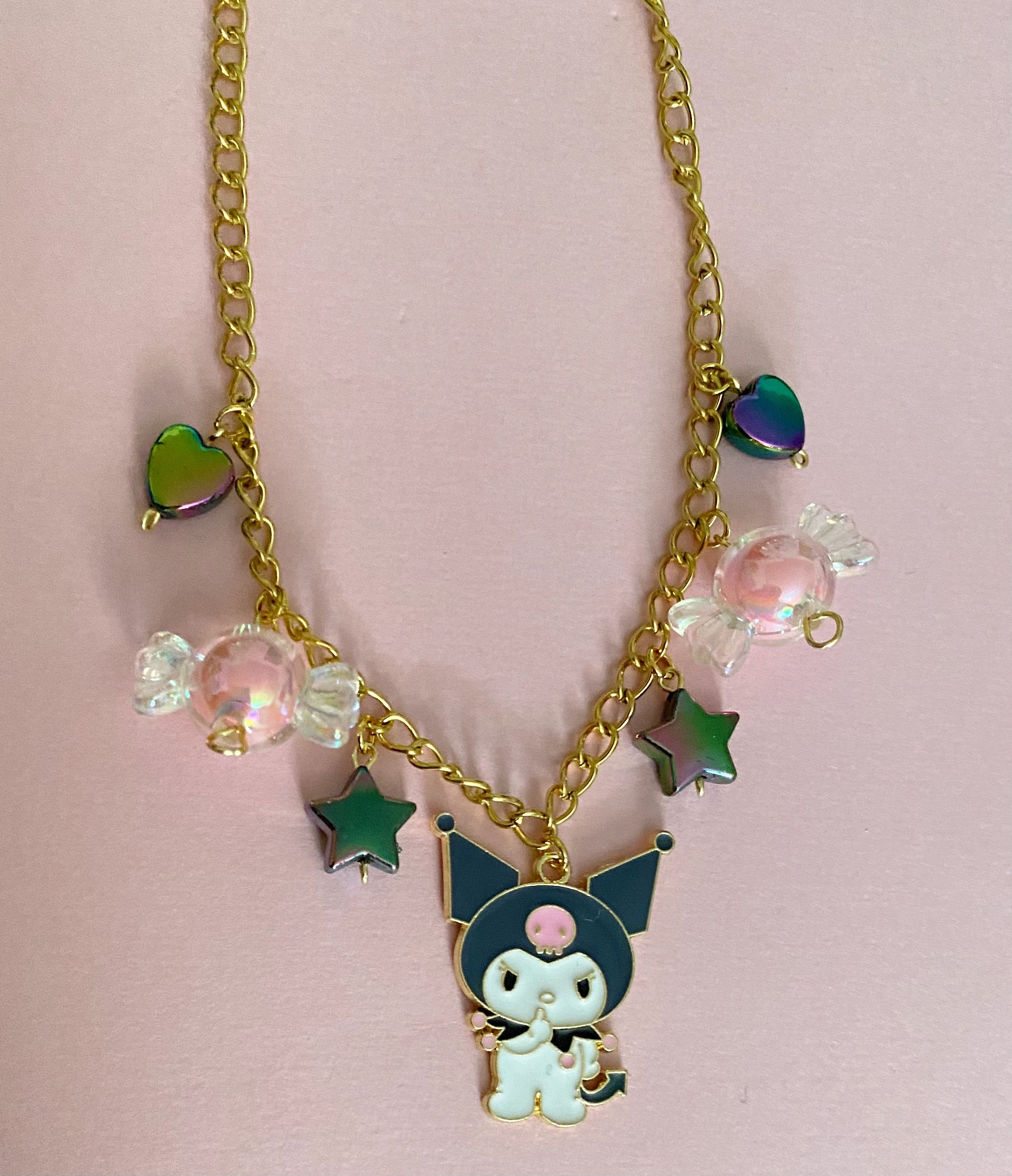 Kuromi necklace pastel goth choker kawaii goth jewelry Etsy