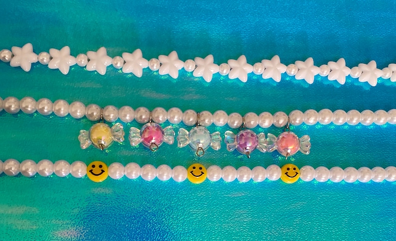 Fairy kei choker kandi choker cute beaded necklace pastel kei necklace kawaii choker