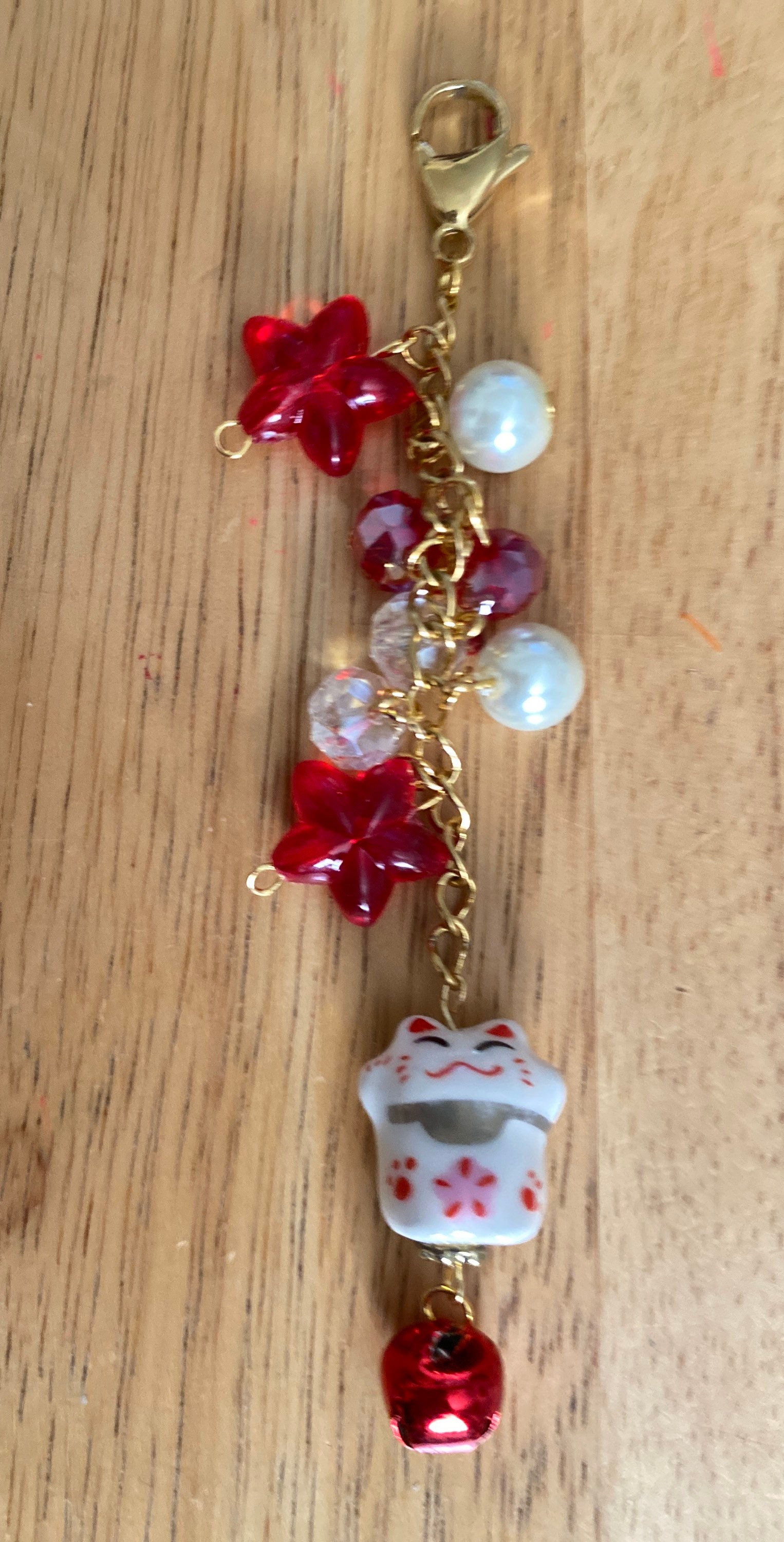 Maneki Neko keychainkawaii keychain Japanese keychain cute Etsy