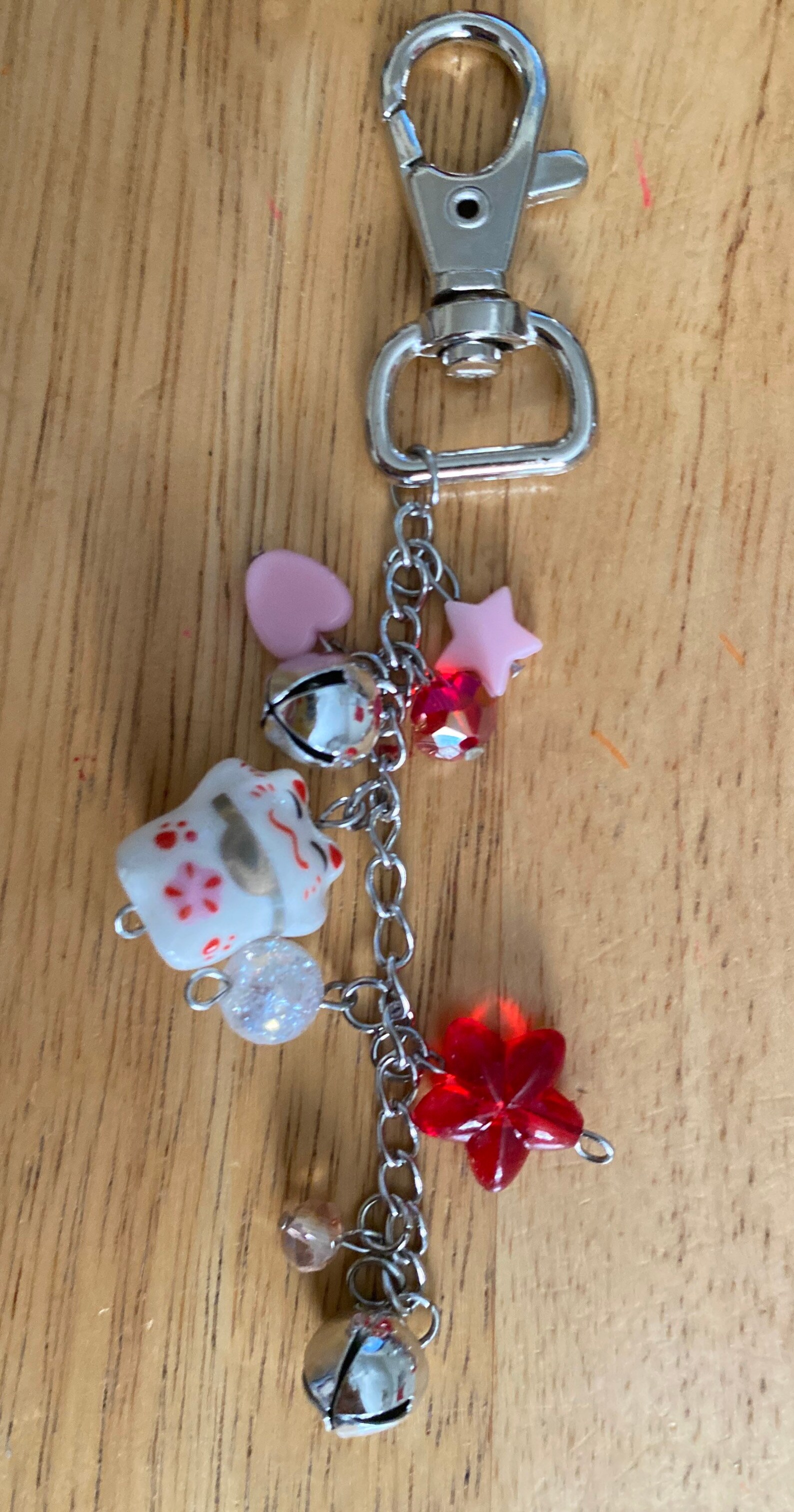 Maneki Neko keychainkawaii keychain Japanese keychain cute Etsy