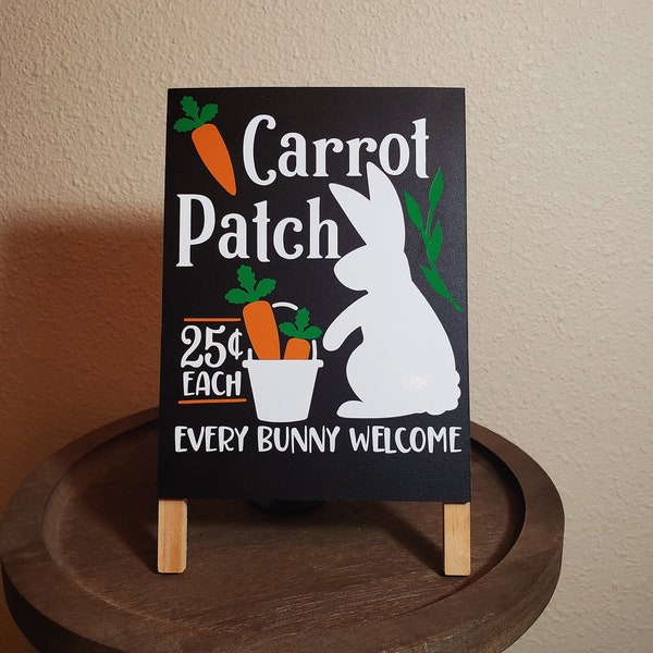 Carrot Patch, Every Bunny Welcome Mini Chalkboard Easel Sign, Easter Tiered Tray Display Décor, Farmhouse Décor