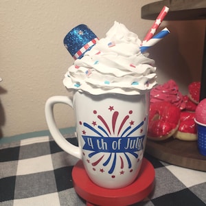 4th of July Faux Fake Whipped Cream Mug
