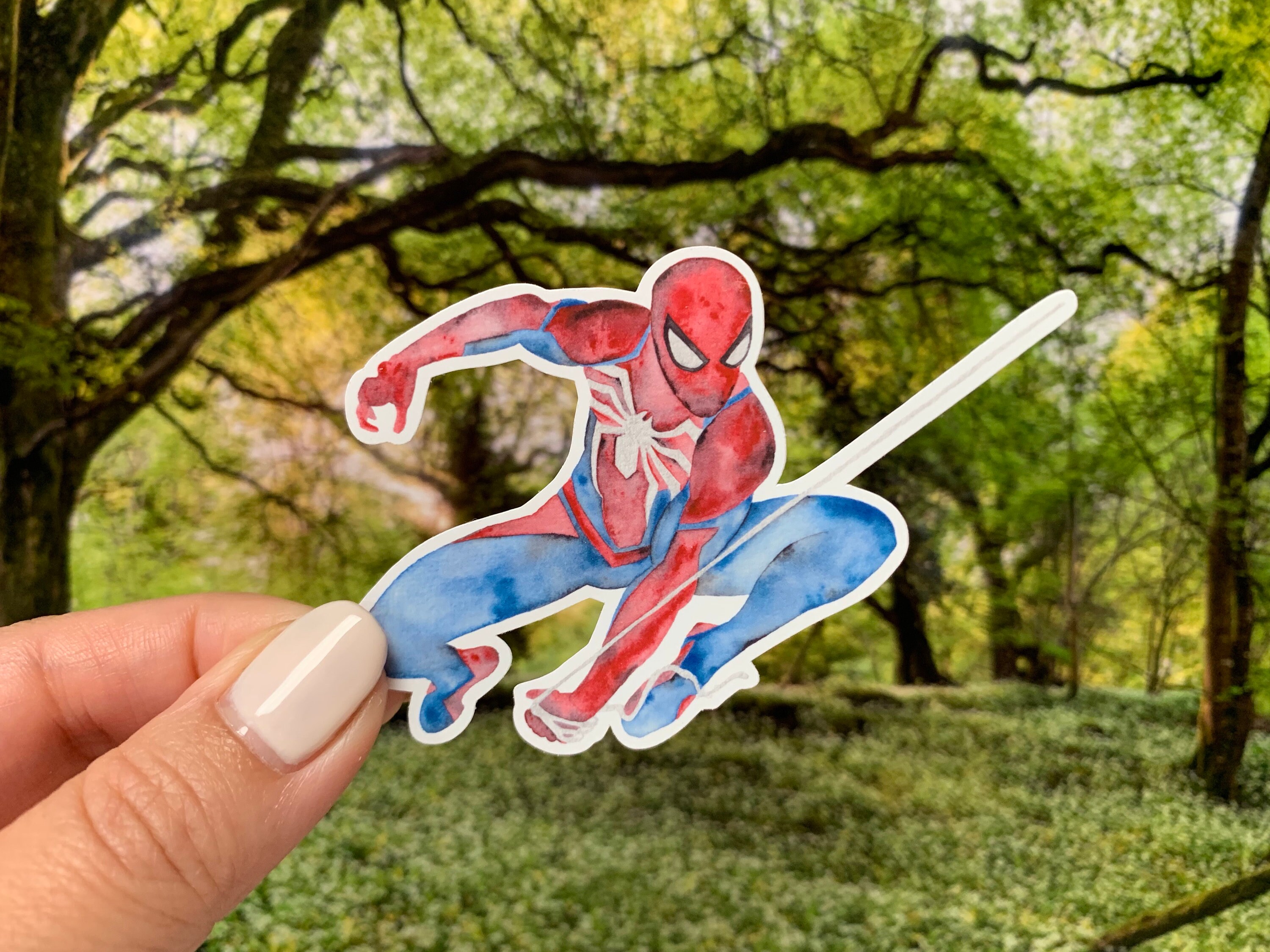 Waterproof Spiderman Sticker Laptop Decal Watercolor Sticker Etsy