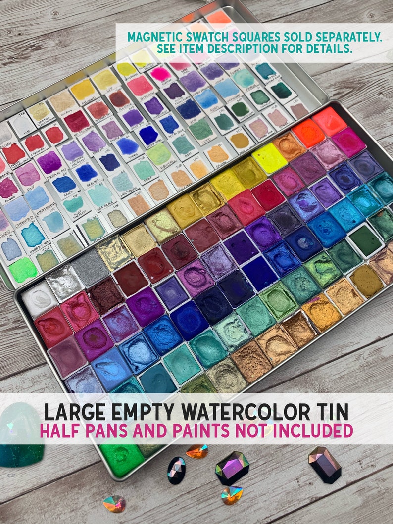 EMPTY Watercolor Tin Holds 84 Half Pans OR 48 Full Pans Etsy