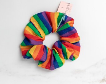 Rainbow Eco Friendly Upcycled Scrunchie Pride Scrunchie
