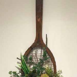 Tennis Racquet Antique Planter Garden Art