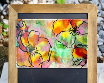 4x6 Abstract flower magnet | Art magnet | Flower magnet | Painting magnet | Abstract magnet | Illustration magnet | Decorative manget