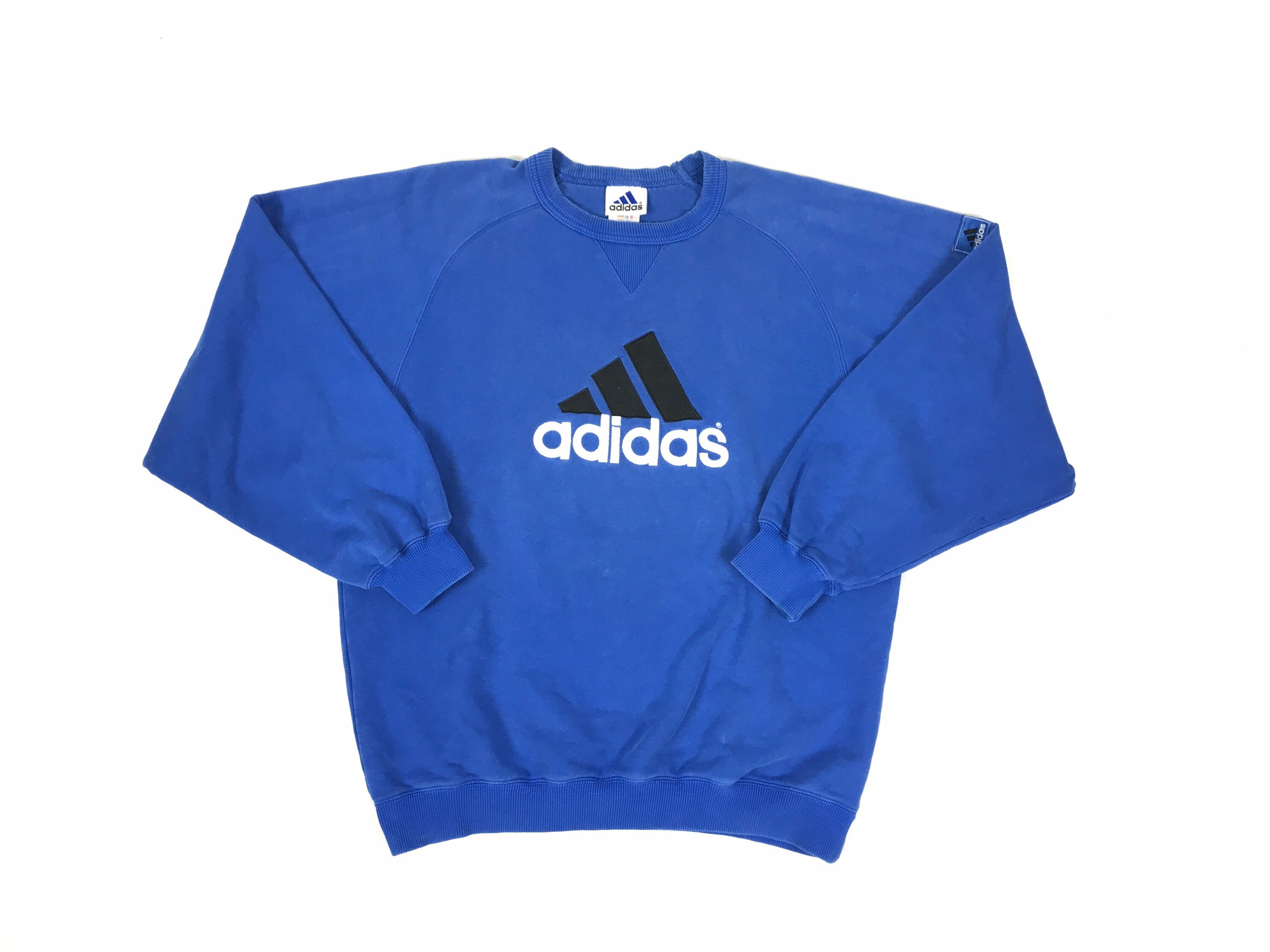 Adidas Big Embroidered Logo Sweatshirt Etsy