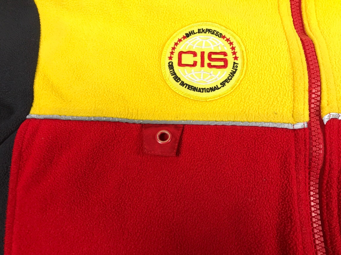 DHL Express CIS Red Yellow Fleece Jacket Size M | Etsy