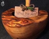 What the Art Olive Wood Le Mortier Olive wood mortar incl. pestle gift Ø 12cm Ø 14cm