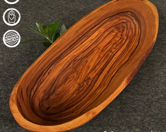 Bol En Bois D'olivier Avec 3 Compartiments - 20 Cm, Naturel, Entretien à L'huile, Pas Lave-vaisselle