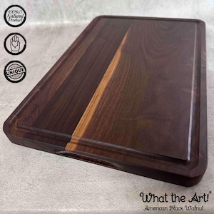 WTA!® American Black Walnut «Big Brooklyn» | Walnut Cutting & Serving Board | Handmade | Chopping Board - Work Board - Professional Board