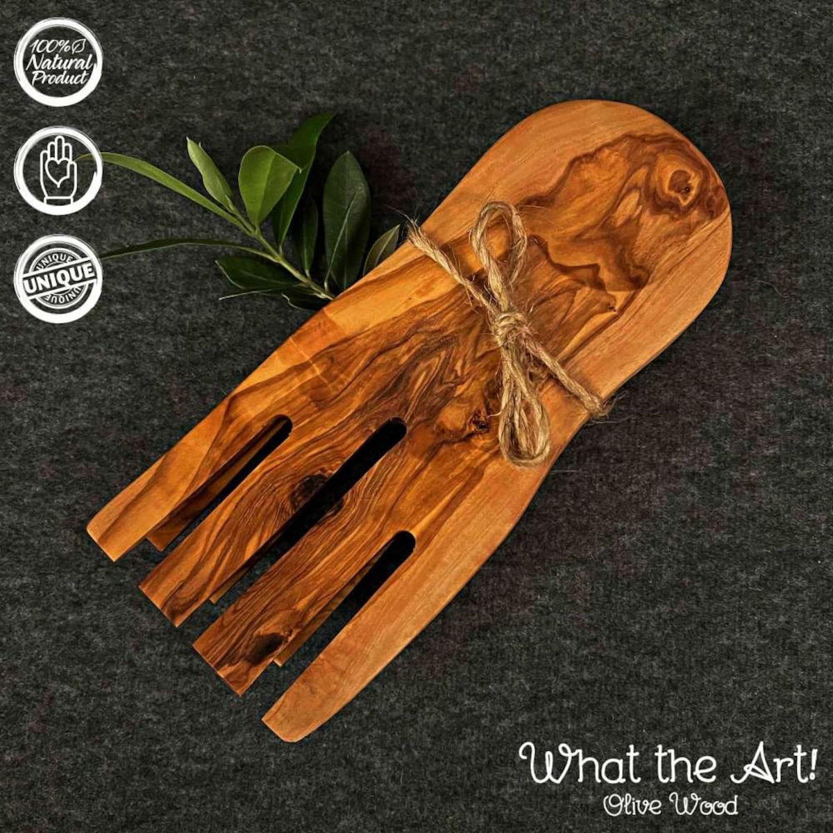 WTA!® Olive Wood «salad Hands» | Olive Wood Salad Hands | Handmade | Mediterranean Salad Servers, Salad Tongs, Cutlery Set, Wooden Kitchen Utensils - Etsy