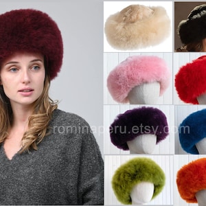 Luxury Hat Royal Baby Alpaca, The Genuine Baby Alpaca Fur Andean Hat, Peruvian Alpaca Fur Cossack Hat winter, alpaca fluff hat