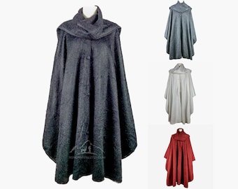 Manteaux Alpaga Femme Poncho Doux - Poncho et Écharpe Alpaga Laine Mélange, Cape avec Écharpe douce