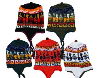 Alpaca Reversible Hat, Alpaca winter hats earflaps Andean, winter hats unisex, Winter hats soft and warm, Peruvian chullo, alpaca beanie