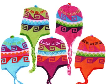 Chapeau réversible en alpaga, oreillettes de chapeaux d'hiver en alpaga des Andes, chapeaux unisexes, chapeaux d'hiver doux et chaud, Chullo