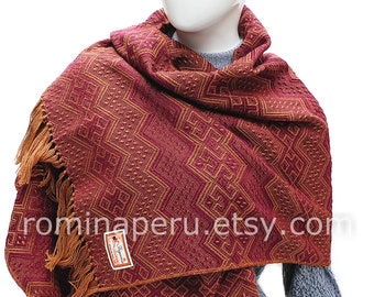 Alpaca Shawl MAROON, Beautiful Peruvian Alpaca Scarf, Shawl Alpaca Shawl MAROON, Beautiful Peruvian Alpaca Scarf, Shawl