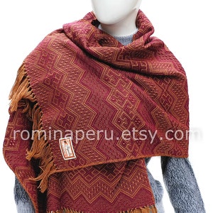 Alpaca shawl MAROON, beautiful peruvian alpaca scarf, shawl alpaca, scarf peruvian, Alpaca wool pashmina, Alpaca Wrap, scarves women