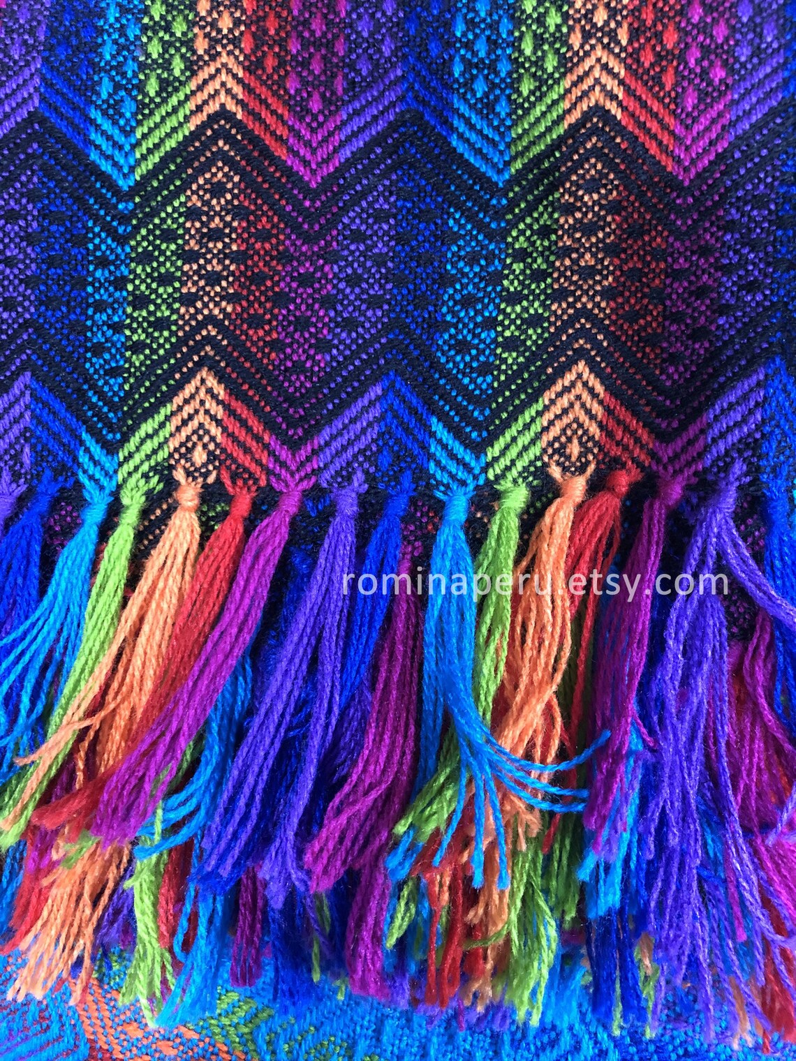 Luxury Alpaca Throw Blanket Black Colorful Alpaca Blanket Etsy