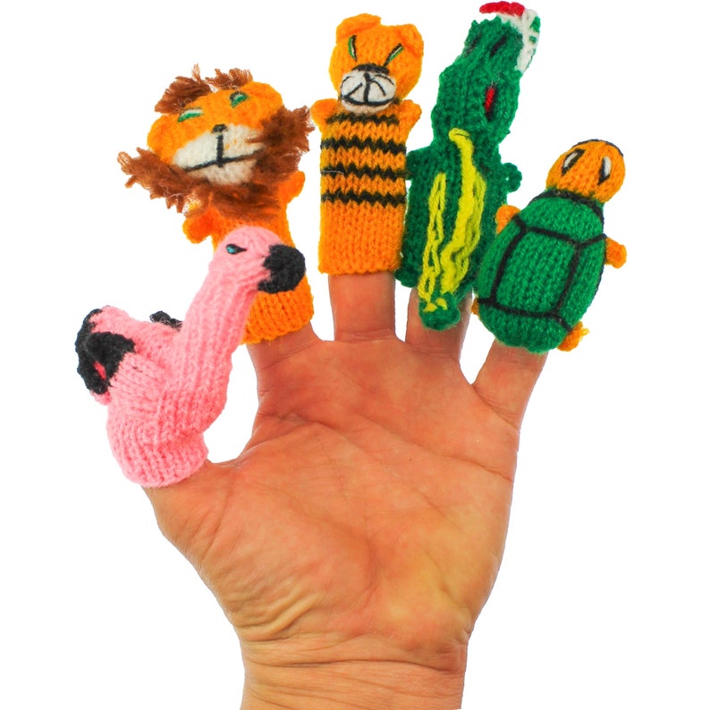 Lot of 100 Handknitted Finger Puppets Peruvian NEW, wholesale Knit Finger Puppets, Hand Knitted Finger Puppets, Educational finger puppets image 2