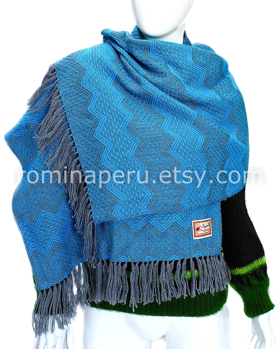 turquoise shawl wrap