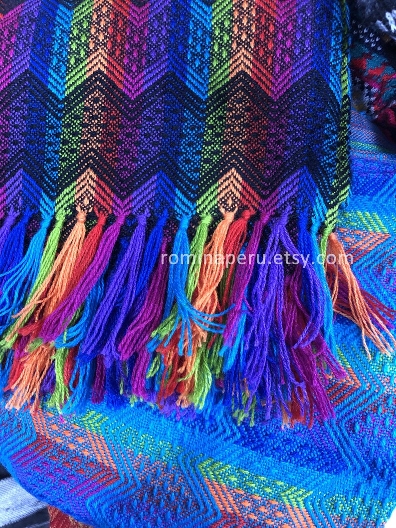 Luxury Alpaca Throw Blanket Black Colorful Alpaca Blanket Etsy