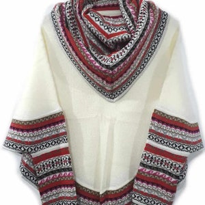 Cape poncho à col roulé tricoté JAUNE Laine d'alpaga superfine femme, pull poncho femme chaud doux image 6