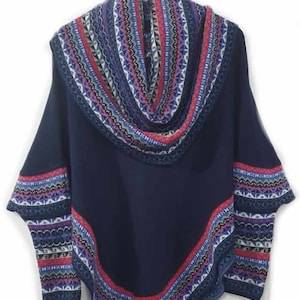 Cape poncho à col roulé tricoté JAUNE Laine d'alpaga superfine femme, pull poncho femme chaud doux image 9