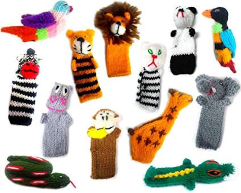 Lot of 100 Handknitted Finger Puppets Peruvian NEW, wholesale Knit Finger Puppets, Hand Knitted Finger Puppets, Educational finger puppets image 3