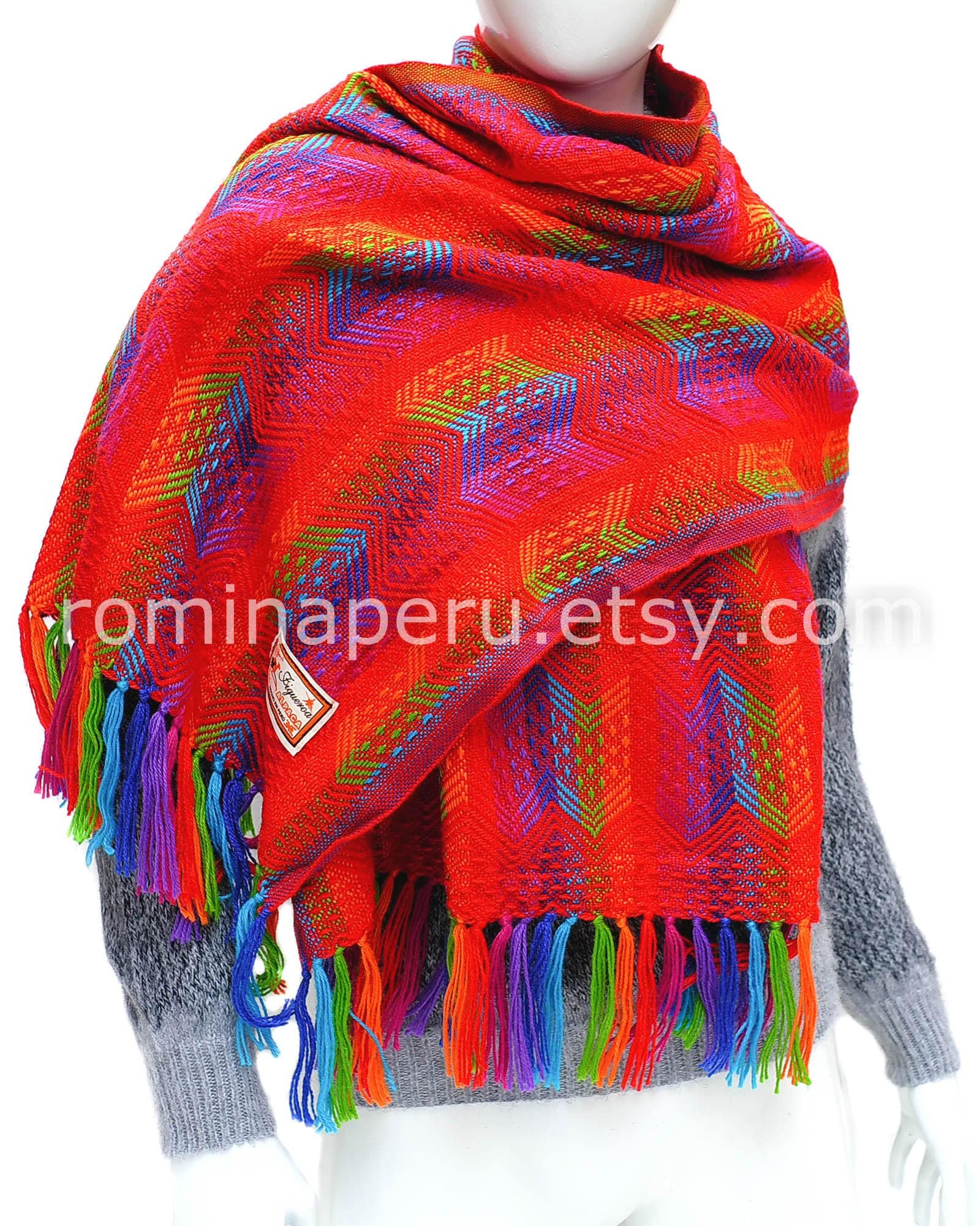 Handmade Winter Soft Alpaca Wool Knitted Shawl Fashionable Stylish Womens 