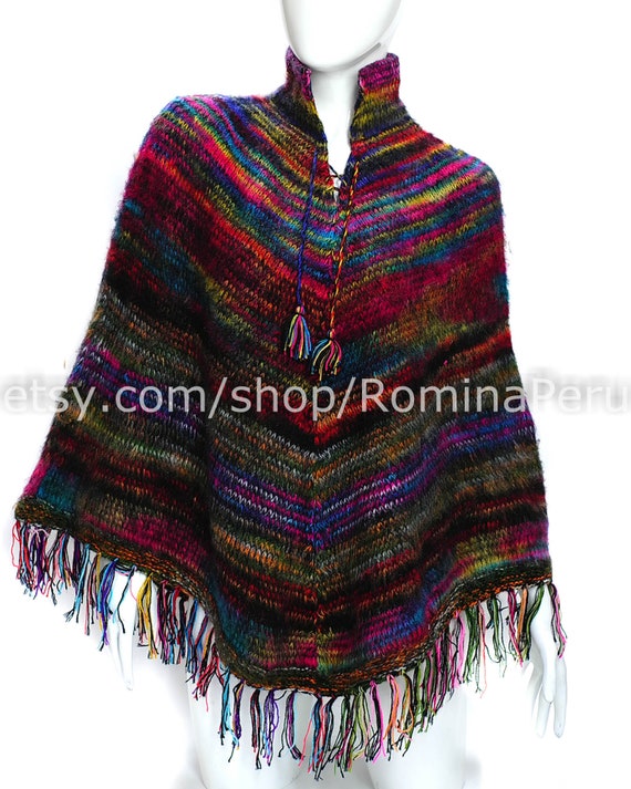 Alpaca Poncho for men and woman, poncho alpaca wool, peru, poncho for ...