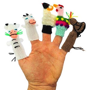 Lot of 100 Handknitted Finger Puppets Peruvian NEW, wholesale Knit Finger Puppets, Hand Knitted Finger Puppets, Educational finger puppets image 4