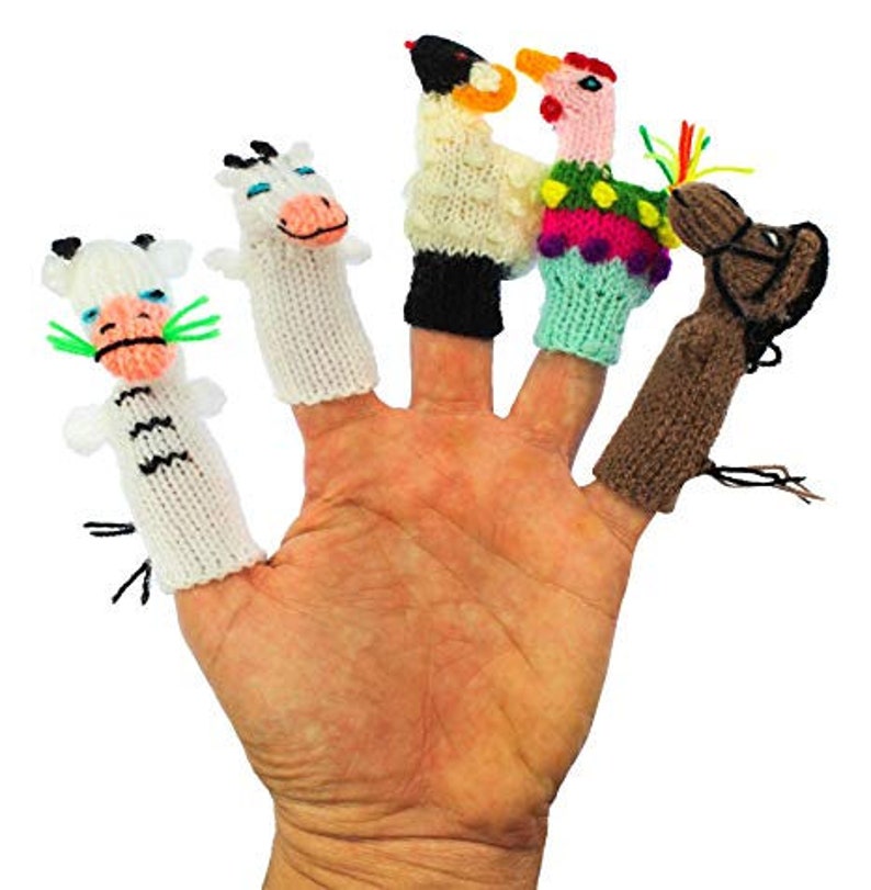 Lot of 100 Handknitted Finger Puppets Peruvian NEW, wholesale Knit Finger Puppets, Hand Knitted Finger Puppets, Educational finger puppets image 4