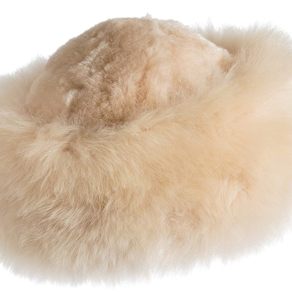 PREMIUM sombrero de piel de alpaca bebé peruano Beige, sombrero ruso, sombrero de alpaca fino para mujer, sombrero cosaco, sombrero de pelusa de alpaca, sombrero de invierno cosaco