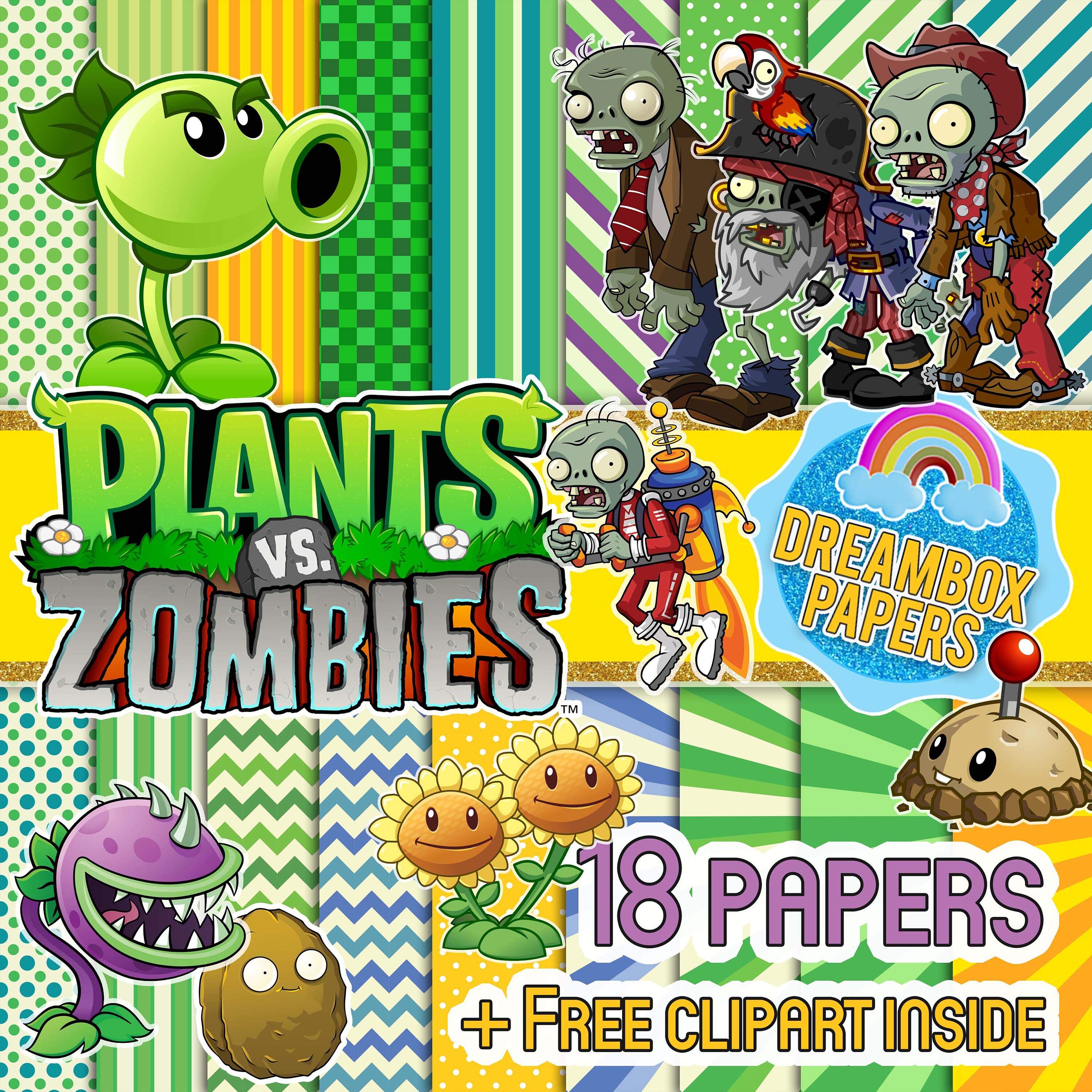 Plants Vs Zombies Digital Papers Free Clipart Backgrounds 