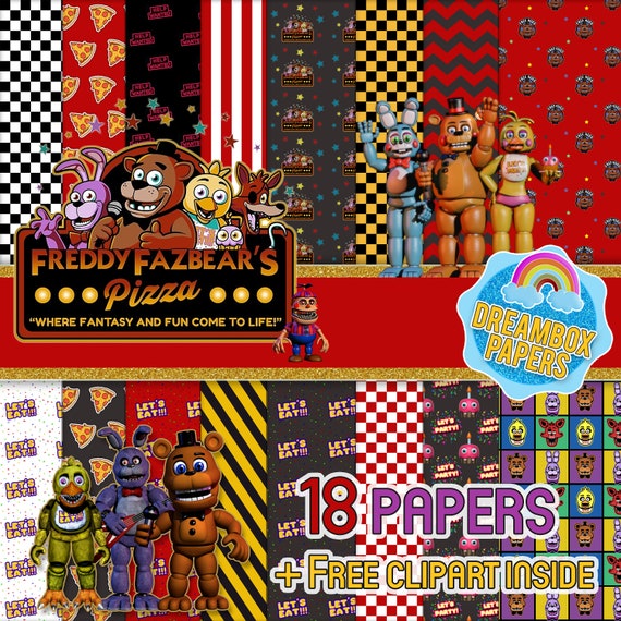 Five Nights at Freddy's Inspired Digital Paper (Instant Download