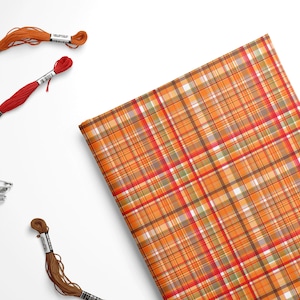 Orange Plaid Craft Felt Sheet: Thanksgiving Autumn (9x12)